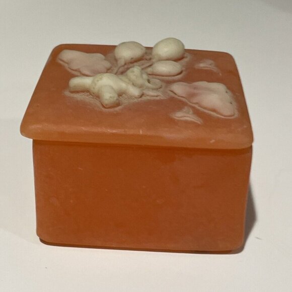 Incolay Square Trinket Jewelry Box Pink Teddy Bear Balloons 3D Vintage USA - Picture 4 of 10